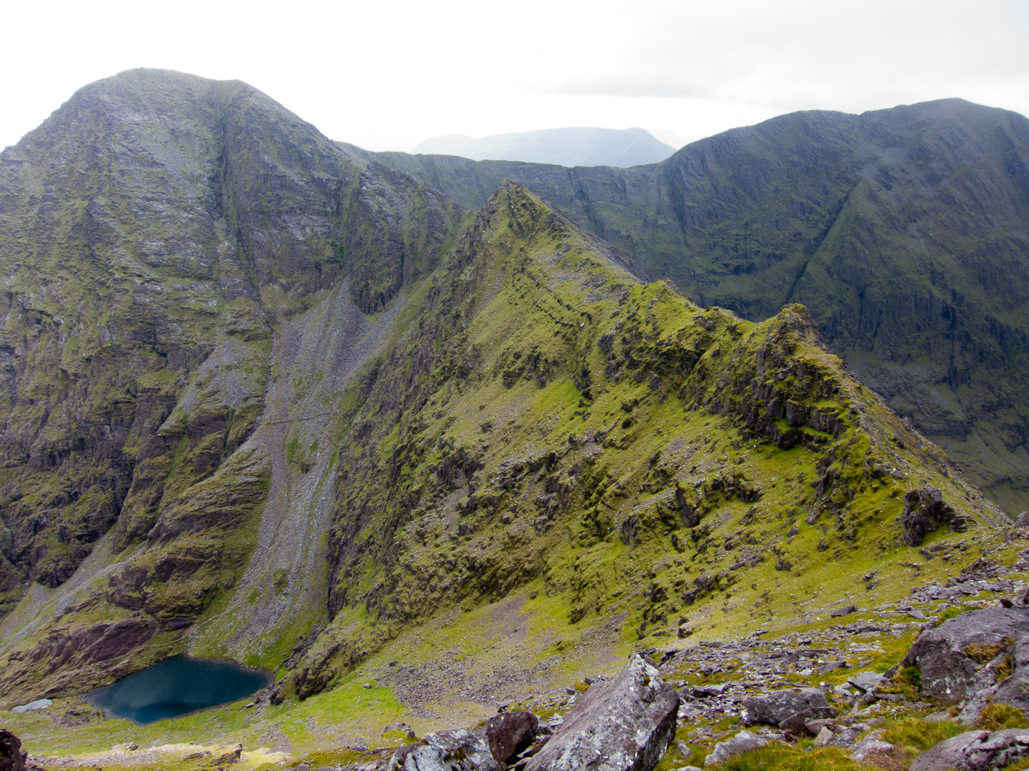 Moody mountain ridge in Ireland
